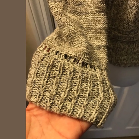 FREE PEOPLE Gray In My Pocket Knit Sweater Marled W/Pockets Pullover Wool Blend - Picture 6 of 9